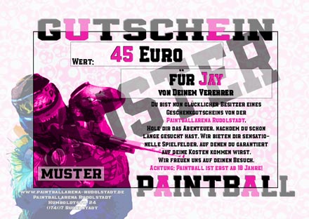 Paintball Gutschein Verschenke Abenteuer Paintballarena Rudolstadt